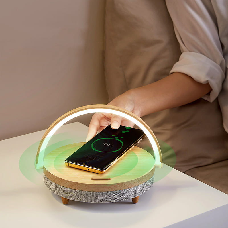 Wireless Charging LED Lamp with Bluetooth Speaker
