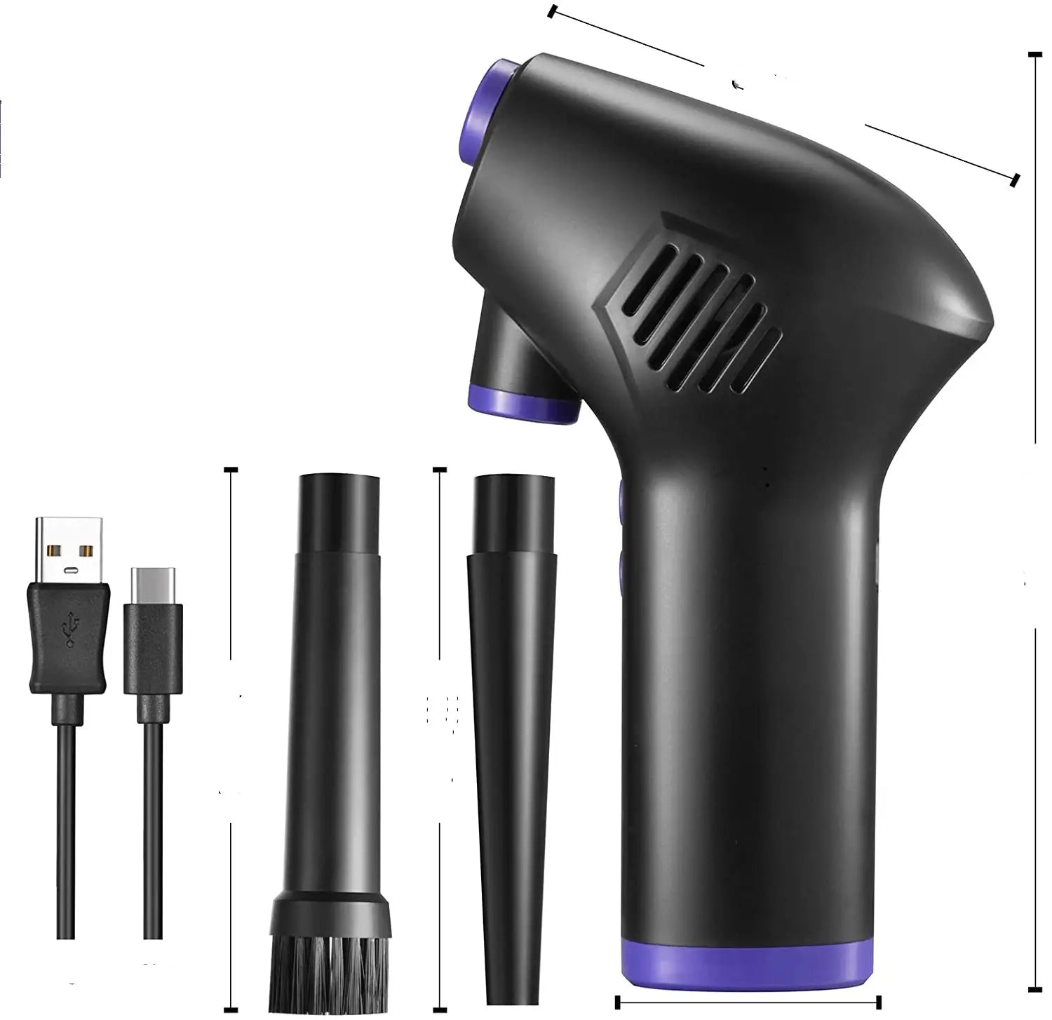 Cordless Electric Air Duster for Keyboard & Electronics – Powerful Compressed Air Blower with LED Light