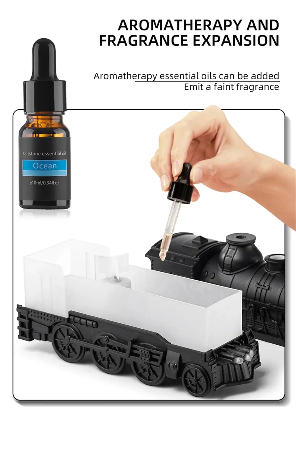 Train Shape Diffuser – Double Spray Ultrasonic Humidifier with LED