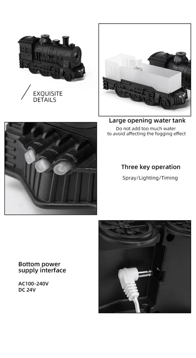 Train Shape Diffuser – Double Spray Ultrasonic Humidifier with LED