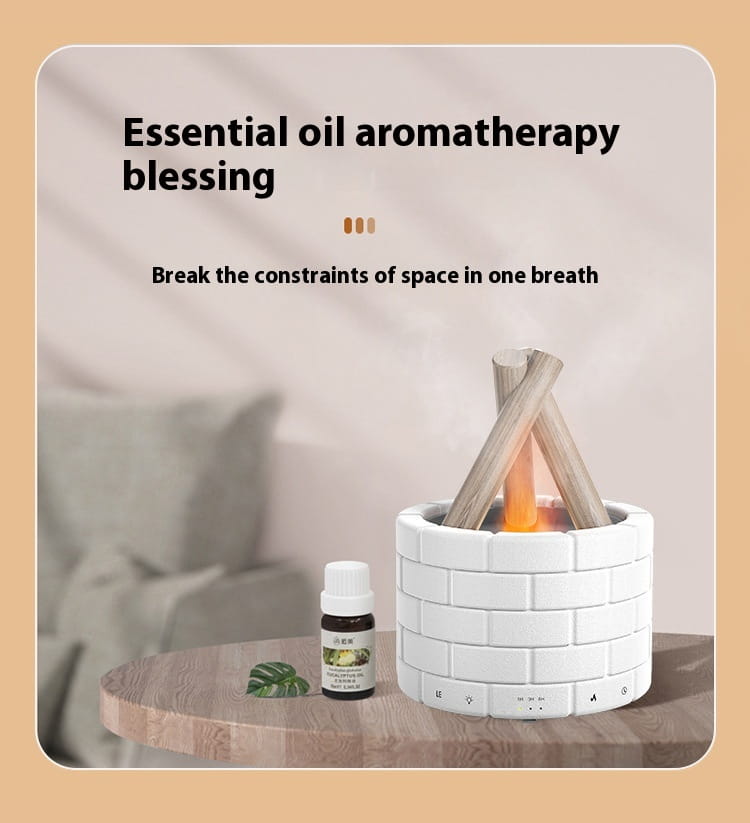 Flame Effect Aroma Diffuser – Touch-Controlled Bedroom Humidifier