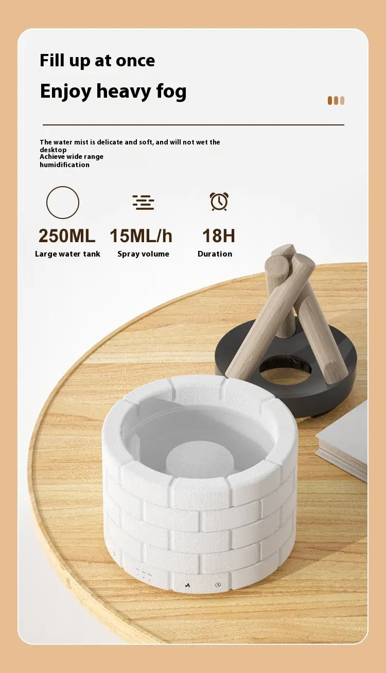 Flame Effect Aroma Diffuser – Touch-Controlled Bedroom Humidifier