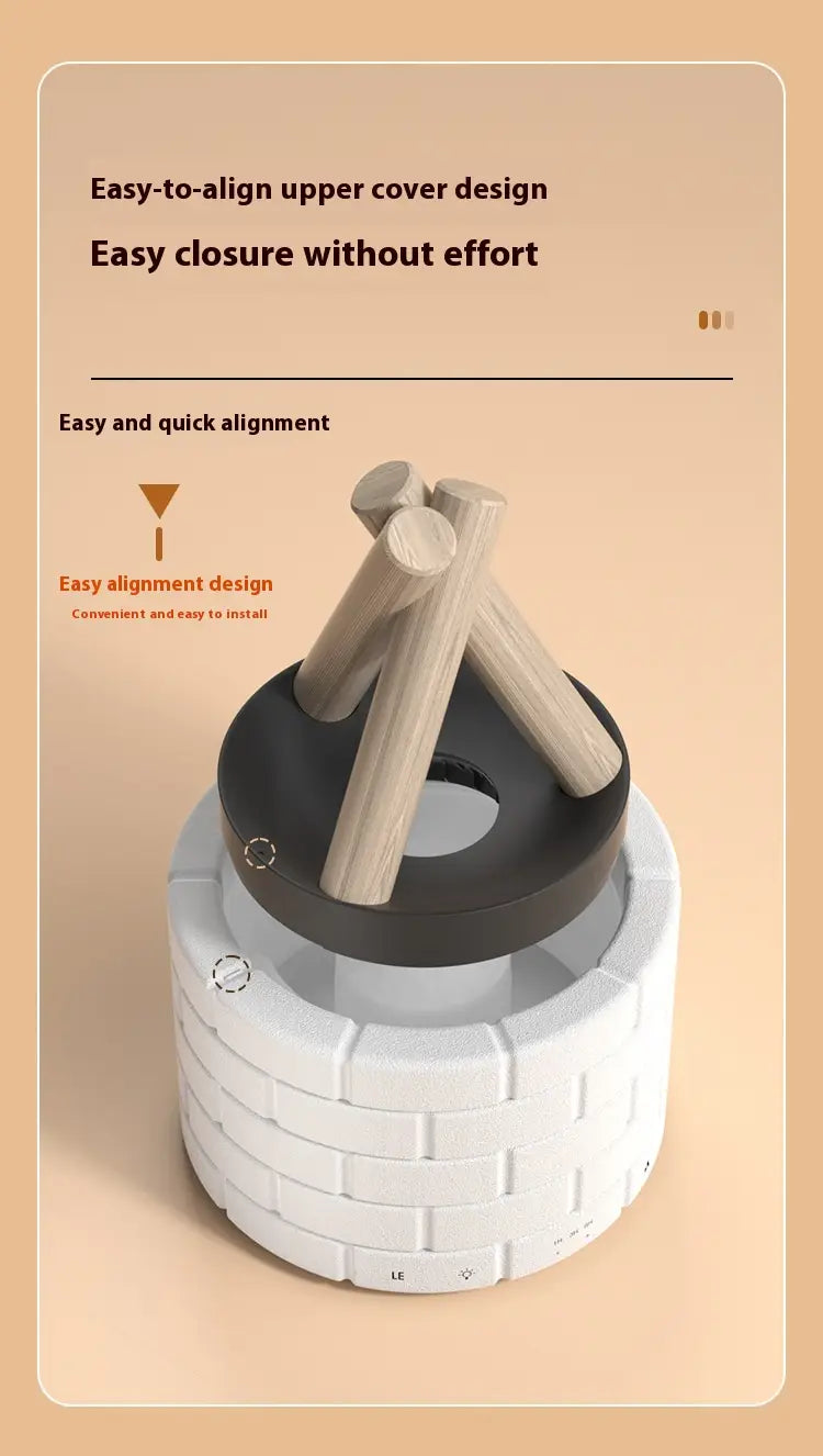 Flame Effect Aroma Diffuser – Touch-Controlled Bedroom Humidifier