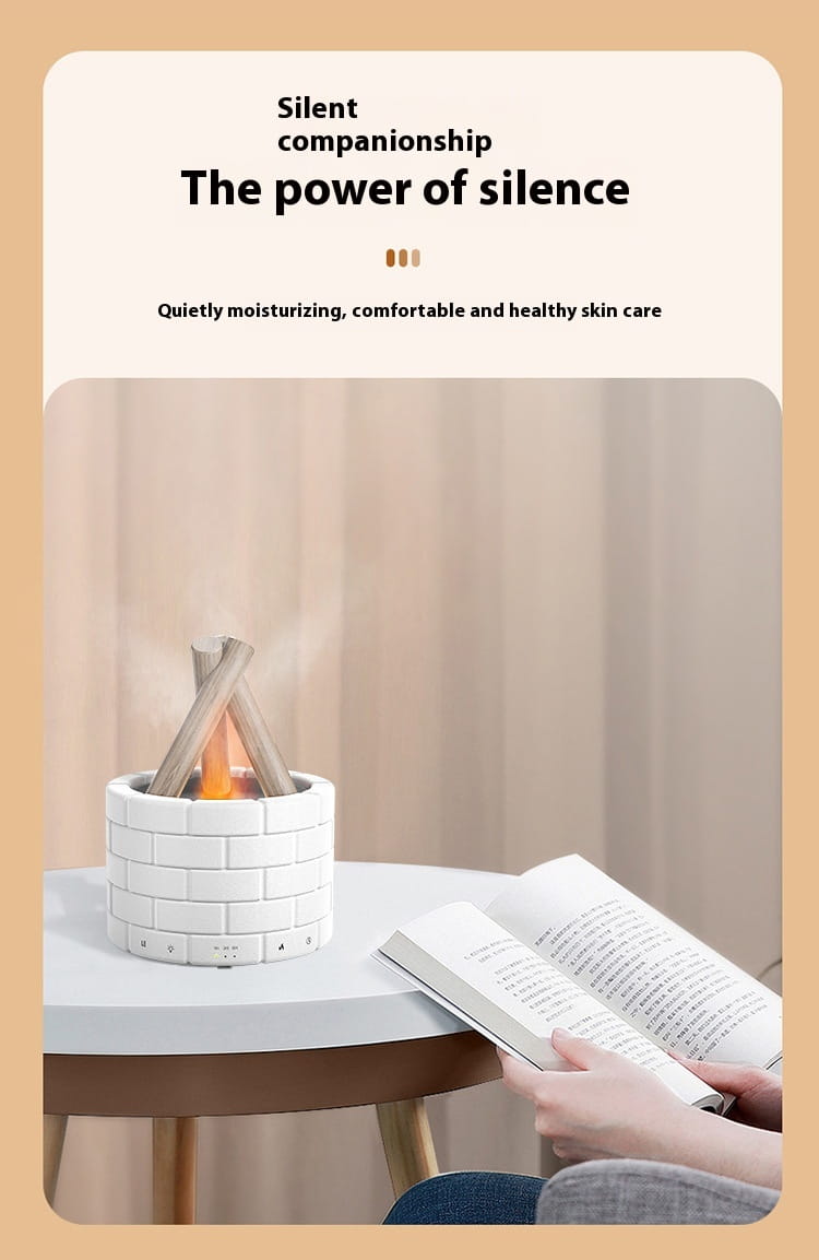 Flame Effect Aroma Diffuser – Touch-Controlled Bedroom Humidifier