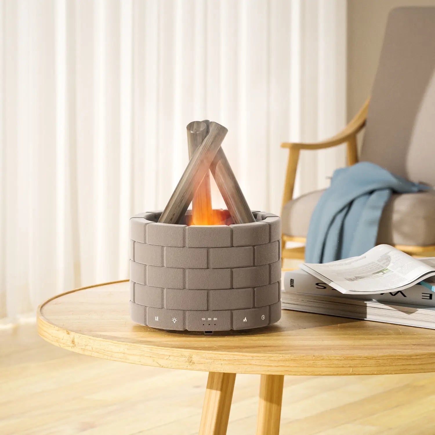 Flame Effect Aroma Diffuser – Touch-Controlled Bedroom Humidifier