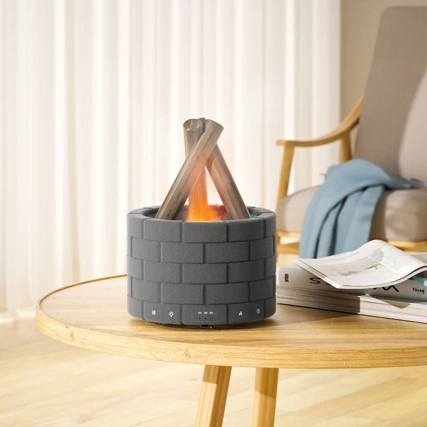 Flame Effect Aroma Diffuser – Touch-Controlled Bedroom Humidifier