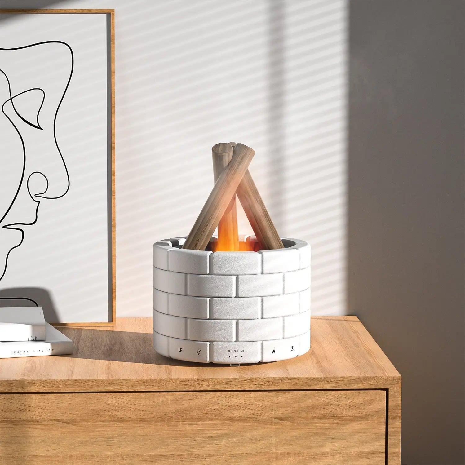 Flame Effect Aroma Diffuser – Touch-Controlled Bedroom Humidifier