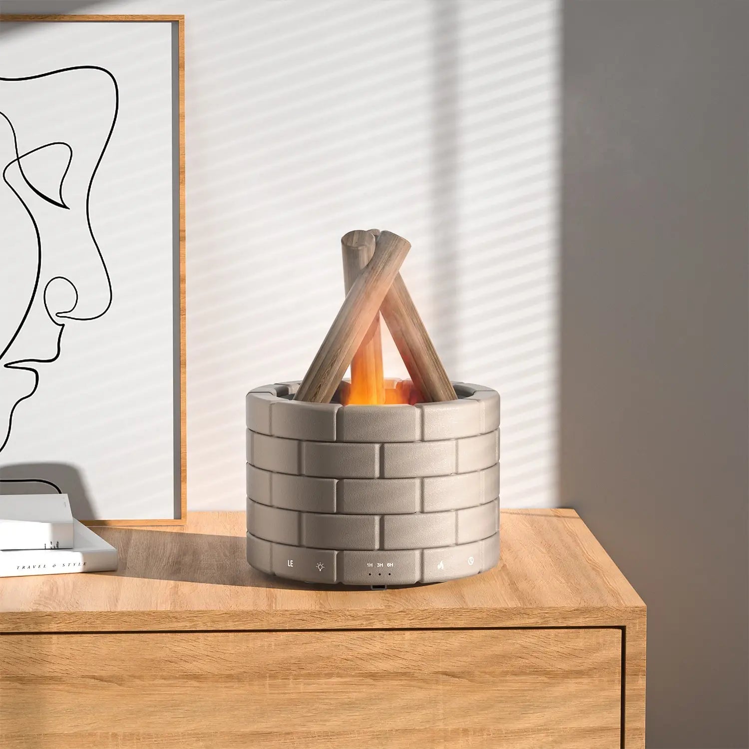 Flame Effect Aroma Diffuser – Touch-Controlled Bedroom Humidifier