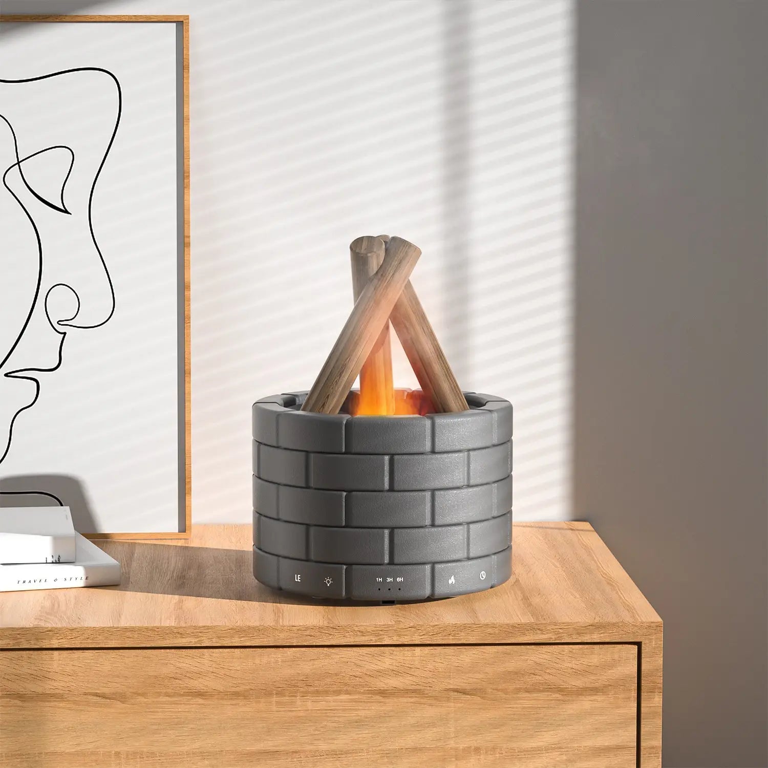 Flame Effect Aroma Diffuser – Touch-Controlled Bedroom Humidifier