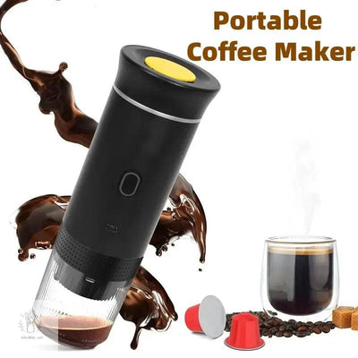 3-in-1 Portable Electric Espresso Maker – Travel Coffee Machine for Ground, Large & Small Capsule with USB Charging (60ml, 2500mAh) - Kitcihin Art