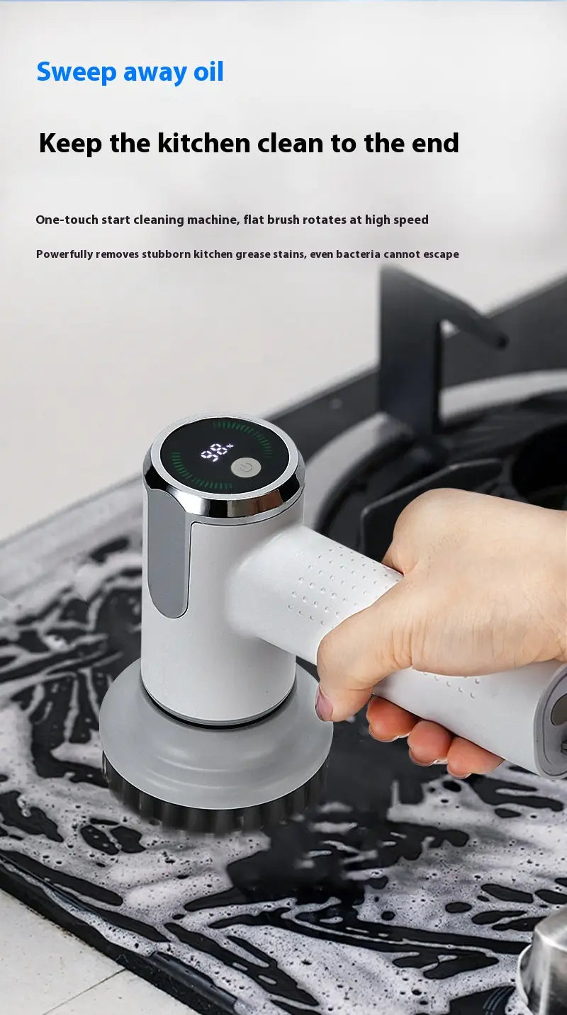 Smart Electric Cleaning Brush – Wireless Waterproof & Rechargeable Scrubber for Kitchen & Bathroom