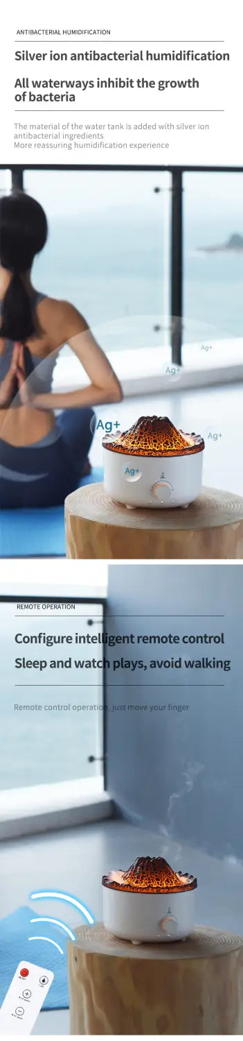 Mute Of New Small Simulated Flame Volcano Humidifier Flame Humidifier Volcano Diffuser Home Decorations