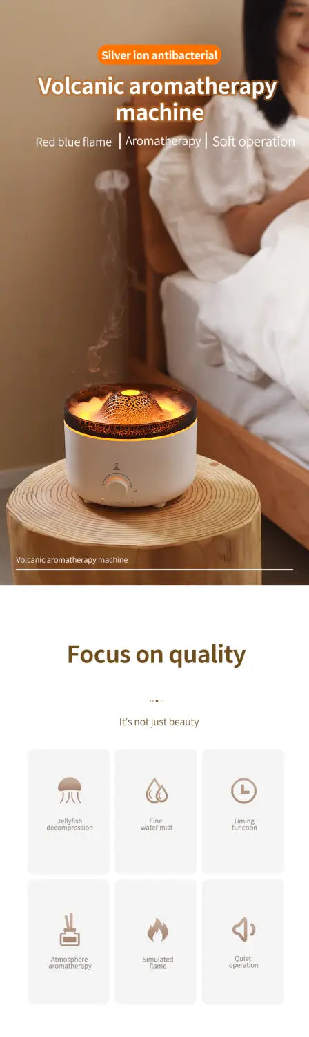 Mute Of New Small Simulated Flame Volcano Humidifier Flame Humidifier Volcano Diffuser Home Decorations