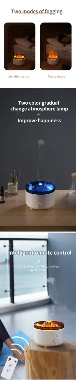 Mute Of New Small Simulated Flame Volcano Humidifier Flame Humidifier Volcano Diffuser Home Decorations