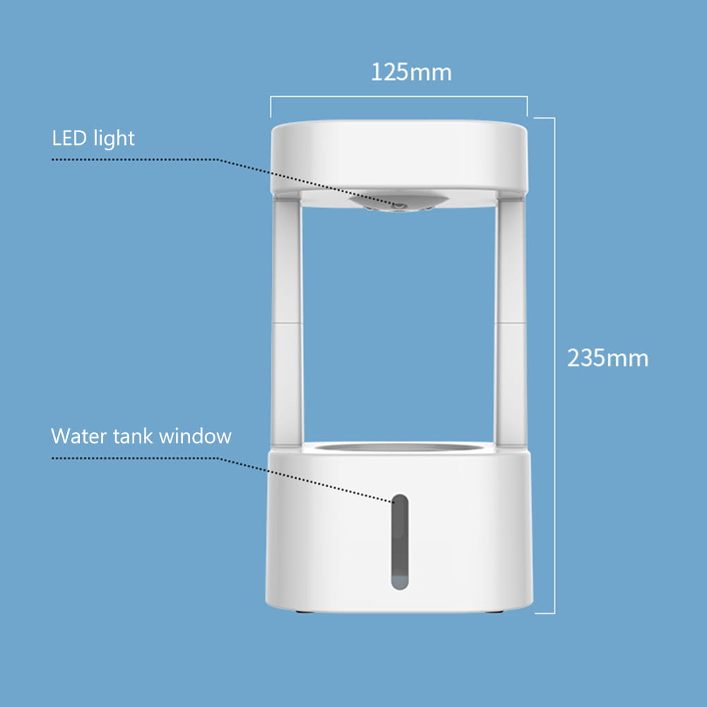 Anti-Gravity Water Drop Humidifier – 580ML Cool Mist for Home & Office