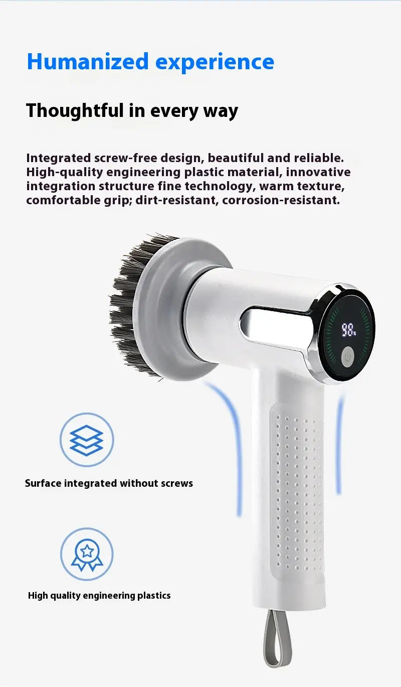 Smart Electric Cleaning Brush – Wireless Waterproof & Rechargeable Scrubber for Kitchen & Bathroom