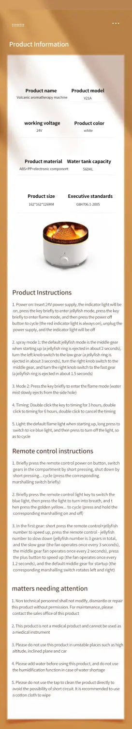 Mute Of New Small Simulated Flame Volcano Humidifier Flame Humidifier Volcano Diffuser Home Decorations