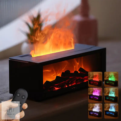 Flame Essential Oil Diffuser – 3D Fireplace Humidifier, 150ML - Kitcihin Art