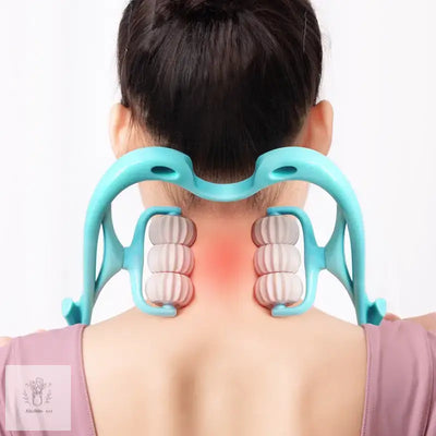 6-Roller Manual Neck Massager with Jade Scraper - Kitcihin Art