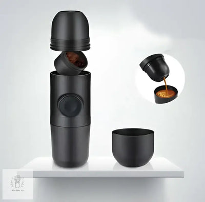 Portable Manual Coffee Machine – Compact 8-Bar Espresso Maker for Travel & Home Use (Black or Capsule Type) - Kitcihin Art