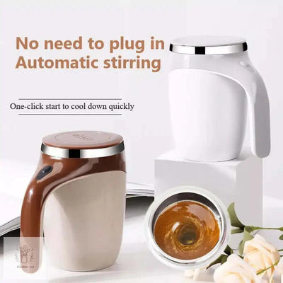 Rechargeable Magnetic Self-Stirring Mug – 400ml Electric Coffee & Milk Mixer Cup for Home & Office - Kitcihin Art